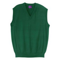 Men/Unisex V-Neck Fine Gauge Acrylic Vest - Forest Green